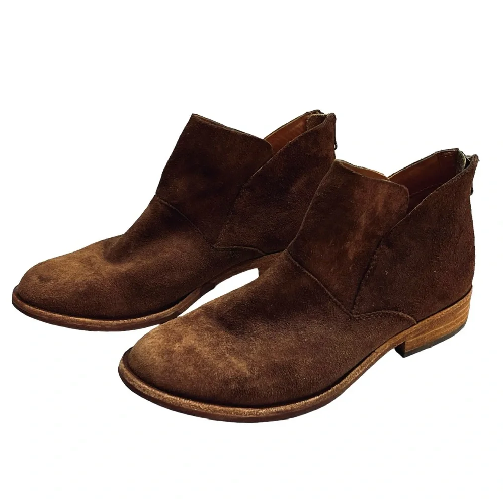 Kork-Ease Women’s Sz 6 Brown Suede Ankle Boots Leather Ryder Bootie - Picture 2 of 10